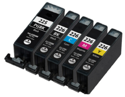 Canon PIXMA MG8120B 5 PACK COMBO - PGI-225BK CLI-226BK CLI-226C CLI-226M CLI-226Y COMPATIBLE F